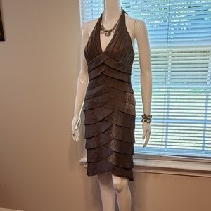 Cache Shimmering Ruffled Cocktail Dress Size 4